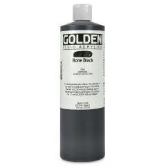 Golden Fluid Acrylics - Bone Black, 16 oz bottle