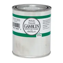 Gamblin Artist's Oil Color - Phthalo Emerald, 16 oz Can