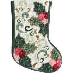 Stitch & Zip Della Robbia Mini Stocking Needlepoint Kit Multicolor