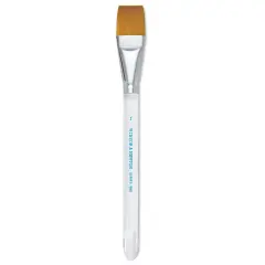 Winsor & Newton Series 995 Flat Wash Brush - Golden Taklon, Short Handle, 1"