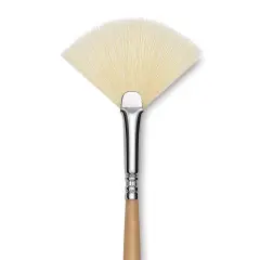 Escoda Clasico Chungking White Bristle Brush - Fan, Long Handle, Size 2
