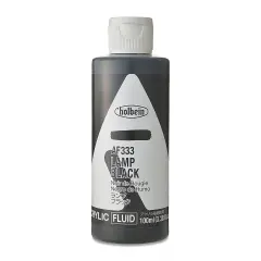 Holbein Fluid Acrylics - Lamp Black, 100 ml Bottle