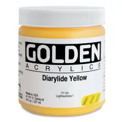 Golden Heavy Body Artist Acrylics - Diarylide Yellow, 8 oz Jar