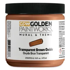 Golden Paintworks Mural and Theme Acrylic Paint - Transparent Brown Oxide, 16 oz, Jar