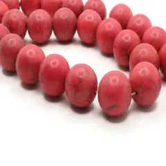 24 17mm Round Dyed Pink Howlite Stone Beads