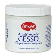 Utrecht Artists Acrylic Gesso - White, 16 oz