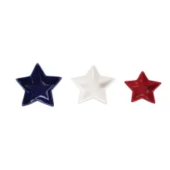 Red White & Blue Patriotic Star Shaped 3-Size Serving Dishes Set of 3