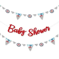 Big Dot of Happiness Fired Up Fire Truck - Firefighter Firetruck Baby Shower Letter Banner Decoration - 36 Banner Cutouts & Baby Shower Banner Letters