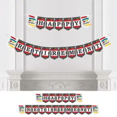 Big Dot of Happiness Teacher Retirement - Happy Retirement Party Bunting Banner - Party Decorations - Happy Retirement