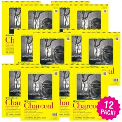 Multipack of 12 - Strathmore Charcoal Spiral Paper Pad 9"X12"-32 Sheets