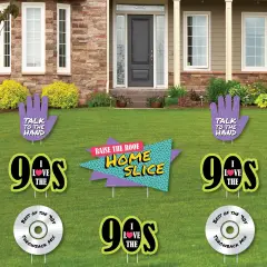 Big Dot of Happiness 90's Throwback - Yard Sign & Outdoor Lawn Decorations - 1990s Party Yard Signs - Set of 8