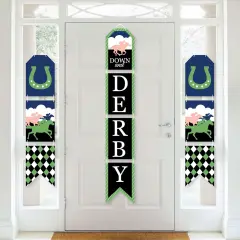 Big Dot of Happiness Kentucky Horse Derby - Hanging Vertical Paper Door Banners - Horse Race Party Wall Decoration Kit - Indoor Door Decor