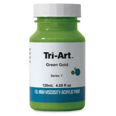 Tri-Art High Viscosity Artist Acrylic - Green Gold, 120 ml jar