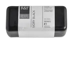 R&F Encaustic Paint Block - Ivory Black, 104 ml block