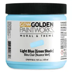 Golden Paintworks Mural and Theme Acrylic Paint - Light Blue (Green Shade), 16 oz, Jar