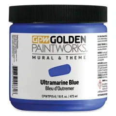 Golden Paintworks Mural and Theme Acrylic Paint - Ultramarine Blue, 16 oz, Jar