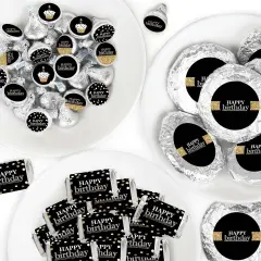 Big Dot of Happiness Adult Happy Birthday - Gold - Birthday Party Candy Favor Sticker Kit - 304 Pieces