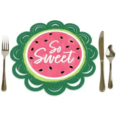 Big Dot of Happiness Sweet Watermelon - Fruit Party Round Table Decorations - Paper Chargers - Place Setting For 12