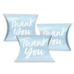 Big Dot of Happiness Dusty Blue Elegantly Simple - Favor Gift Boxes - Guest Party Favors Petite Pillow Boxes - Set of 20