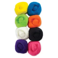 Wistyria Editions Wool Roving - Brights, Pkg of 8