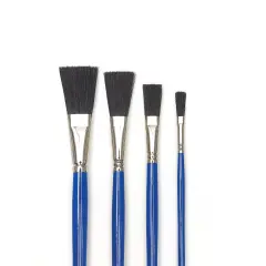 Blick Scholastic Black Bristle Brushes - Extended, Long Handle, Set of 4