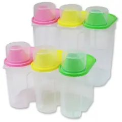 BPA-Free Food Storage Containers with Lid - Perfect for Storing Flour, Sugar, Grains, Rice, Cereals, and Baking Supplies for Better Kitchen Organization - Set of 3 in Green, Pink, and Yellow