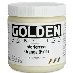 Golden Heavy Body Artist Acrylics - Interference Orange (Fine), 8 oz Jar