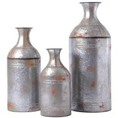 Rustic Farmhouse Style Galvanized Metal Floor Vase Decoration