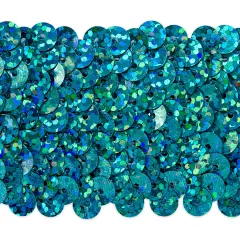 10 yards of 4 Row 1 1/2" Starlight Hologram Stretch Sequin Trim | 10 yard cut AquaBlue