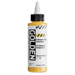 Golden High Flow Acrylics - Iridescent Bright Gold (Fine), 4 oz bottle