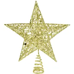 Ornativity Gold Star Tree Topper - Christmas Glitter Star Ornament Treetop Decoration