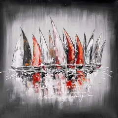 Sailboats with paint splash by Atelier B Art Studio - Item # VARPDXBEGCOA16