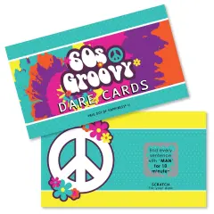 Big Dot of Happiness 60's Hippie - 1960s Groovy Party Game Scratch Off Dare Cards - 22 Count