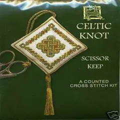Textile Heritage Scissor Keep Cross Stitch Kit - Celtic Knot Multicolor