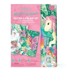 BOX CANDIY Totally Magical Forest Fairies Unicorns Glitter and Foil Art Set
