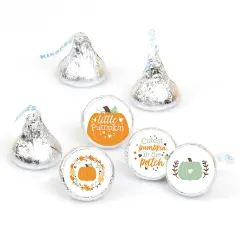 Big Dot of Happiness Little Pumpkin - Fall Birthday Party or Baby Shower Round Candy Sticker Favors - Labels Fits Chocolate Candy (1 sheet of 108)
