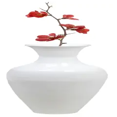 Uniquewise Tall Floor Vase, 37 Inch Bamboo Vase, Modern Vase for Dining, Living Room, Entryway, Large Flower Holder, Classic Floor Vase for Home Decor White