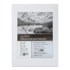 Crescent Select Conservation Solids Pre-Cut Mat - Vivid White, 8 ply, 18" x 24"