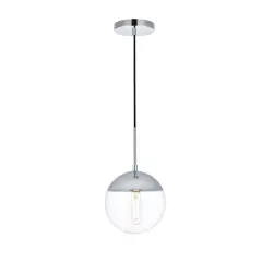 Eclipse 1 Light Chrome Pendant With Clear Glass