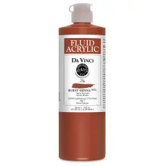 Da Vinci Fluid Acrylics - Burnt Sienna, 16 oz bottle