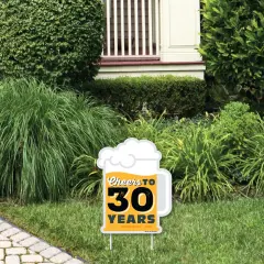 Big Dot of Happiness Cheers and Beers to 30 Years - Outdoor Lawn Sign - 30th Birthday Party Yard Sign - 1 Piece