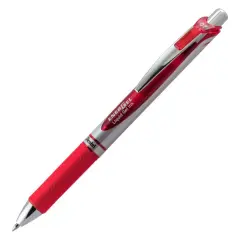 EnerGel RTX Retractable Liquid Gel Pen, (0.7mm) Metal Tip, Medium Line,Red Ink