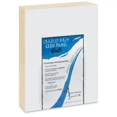 American Easel Gessoed Wood Painting Panel - 6" x 8", 1-/58" Deep Cradle