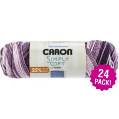 Multipack of 24 - Caron Simply Soft Ombres Yarn-Grape Purple