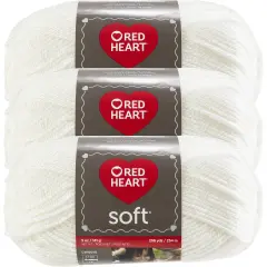 Multipack of 03 - Red Heart Soft Yarn-White