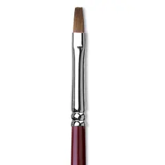 Da Vinci Kolinsky Red Oil Sable Brush - Bright, Long Handle, Size 4