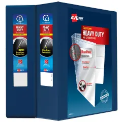 Avery 2" Heavy-Duty View Binder, EZD Ring, 2 Navy Blue Binders (79802)