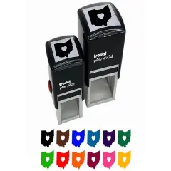 Ohio State with Heart Self-Inking Rubber Stamp Ink Stamper Fuchsia