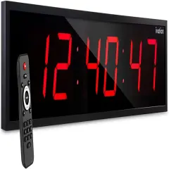 Ivation 60'' Large Digital Wall Clock, LED Digital Clock with Remote Control - Stopwatches Red