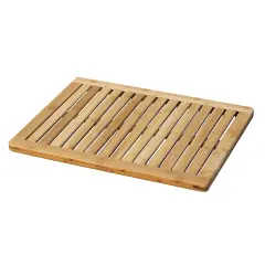 Oceanstar Bamboo Floor and Bath Mat with Non-Slip Rubber Feet Brown